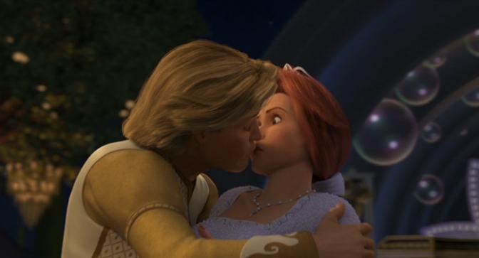 shrek and fiona wedding kiss