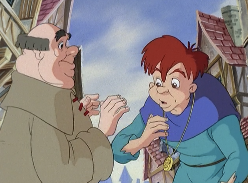Quasimodo and Dennis from The Magical Adventures of Quasimodo, Episode Two, Frollo's Revenge 
