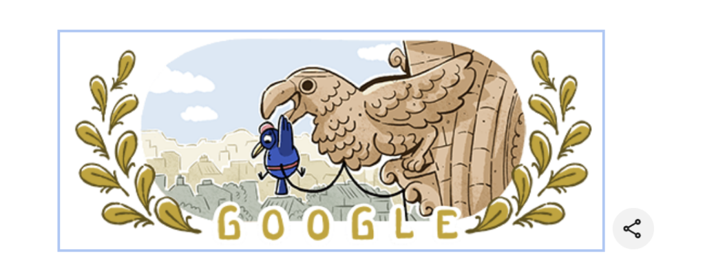 Google Doodle for Paris 2024 Summer Olympics for Sports Climbing